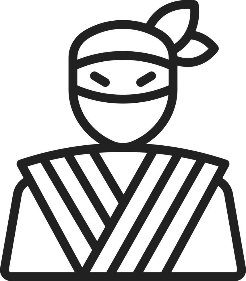 ninja ikon vektor bild. lämplig för mobil appar, webb appar och skriva ut media.