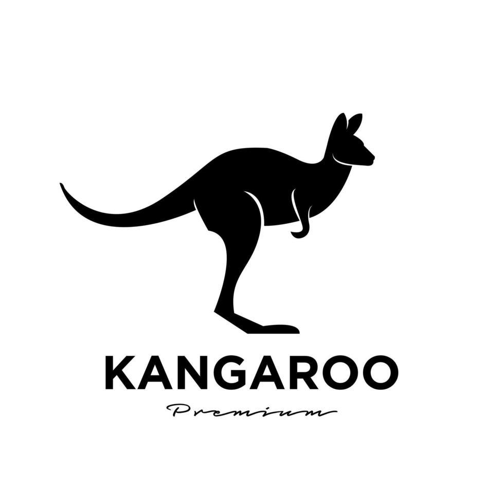 Känguru Wallaby Logo Vektor Symbol Premium Illustration