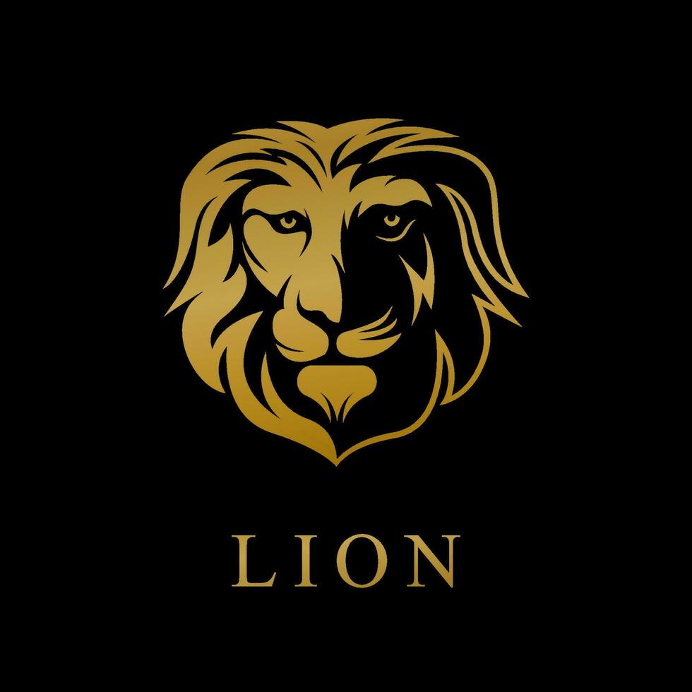 lejon huvud logotyp maskot design. lyx lejon logotyp. lejon täcka av vapen logotyp vektor illustration