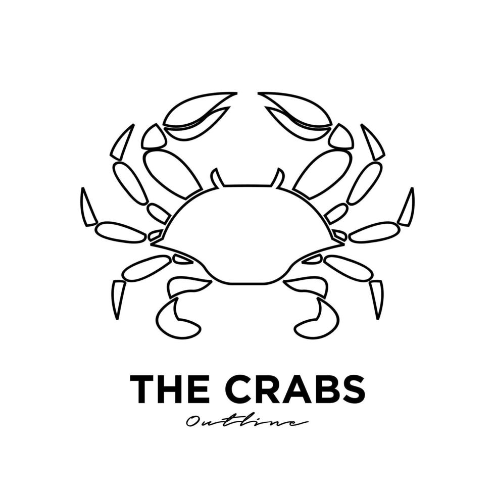 premium svart linje krabba logo design vektor mall modern design vektorillustration