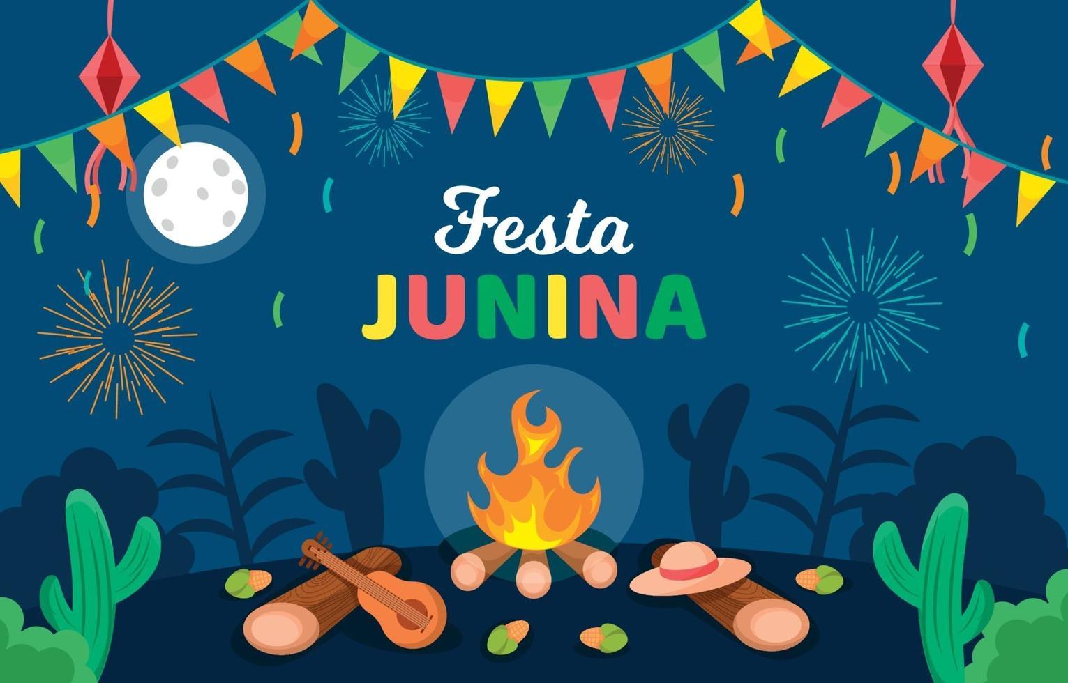 festa junina feierhintergrund vektor