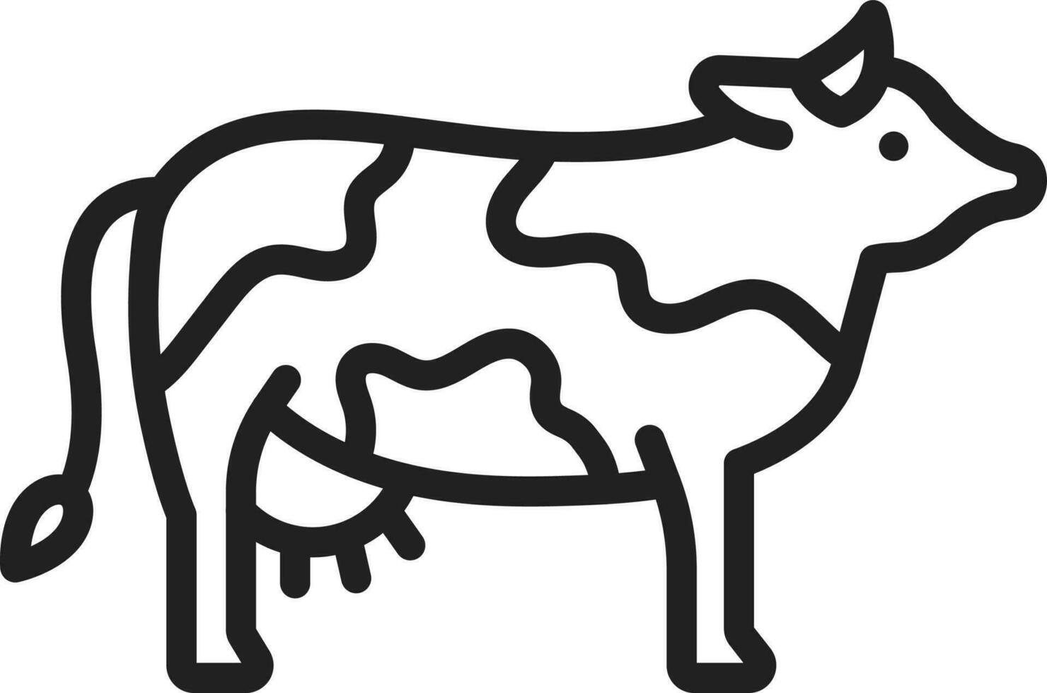 Kuh Symbol Vektor Bild. geeignet zum Handy, Mobiltelefon Apps, Netz Apps und drucken Medien.