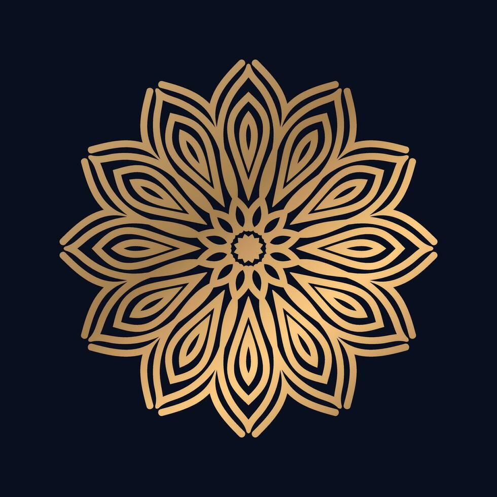 Mandala Hintergrund mit schön golden Arabeske Muster Gold Farbe vektor