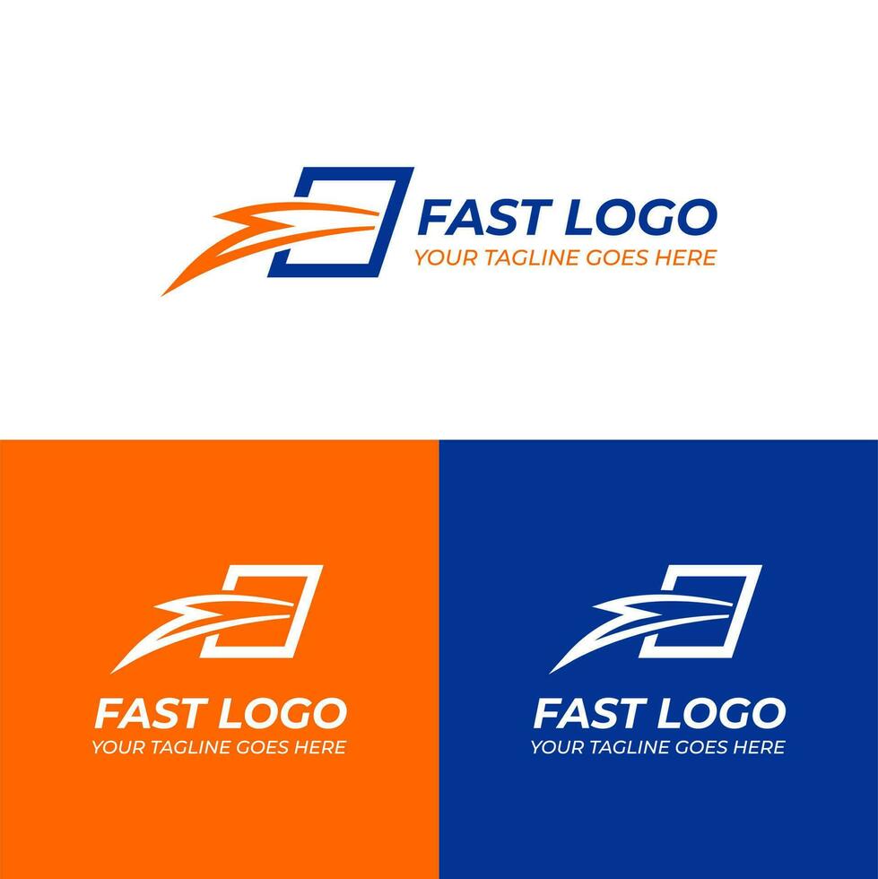 schnell fliegen Box Logo Vektor Design mit Turbo, Box Logo, Ladung Logo, schnell Logo