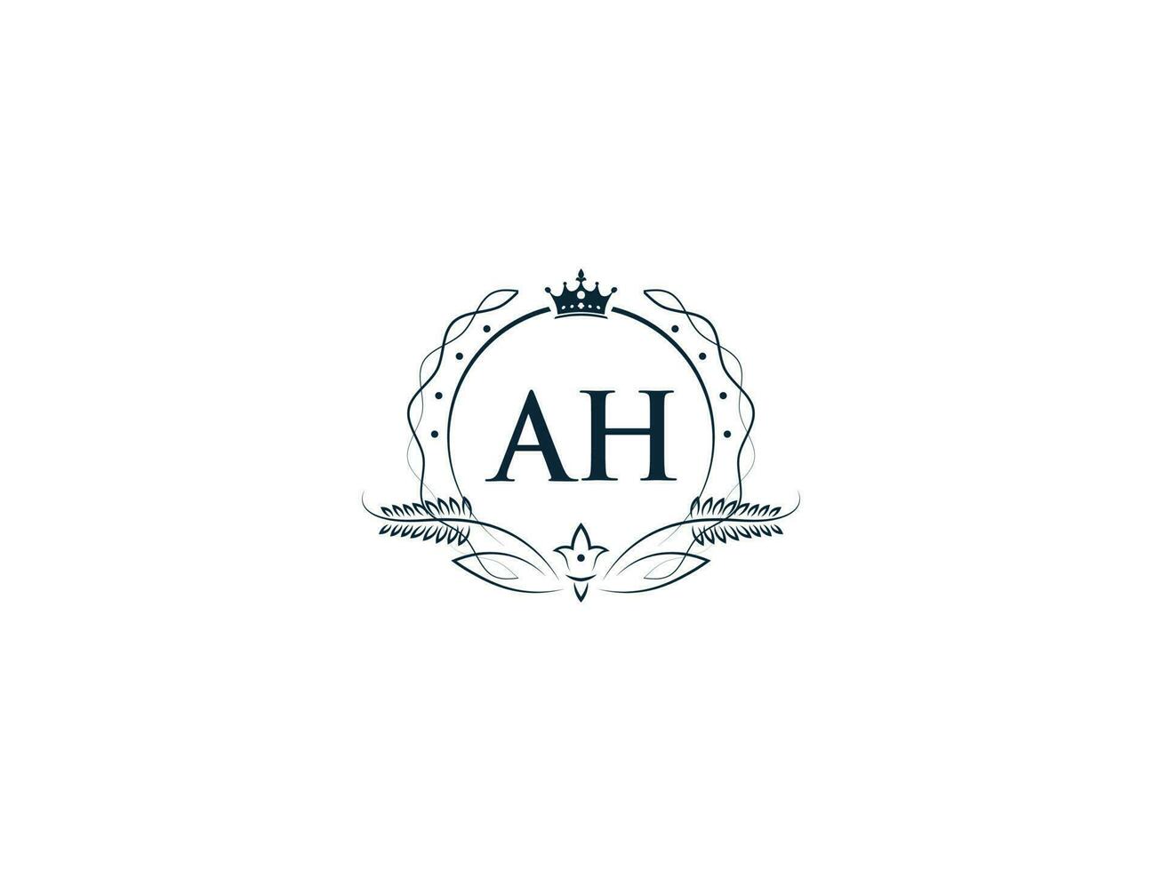 typografisch Ah feminin Krone Logo, einzigartig Ah Ha Kreis Brief Logo Design vektor