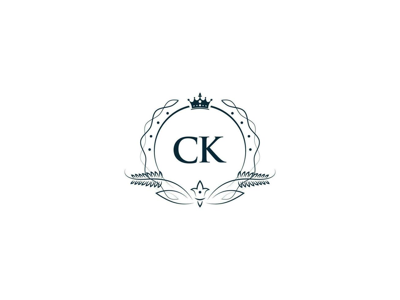 minimal ck Logo Symbol, kreativ feminin Krone ck kc Brief Logo Bild Design vektor