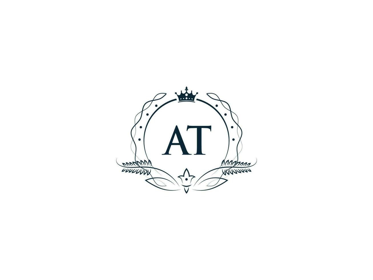 typografisch beim feminin Krone Logo, einzigartig beim ta Kreis Brief Logo Design vektor