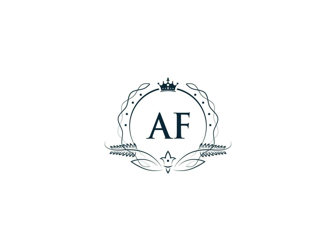 typografisch af feminin Krone Logo, einzigartig af Fa Kreis Brief Logo Design vektor