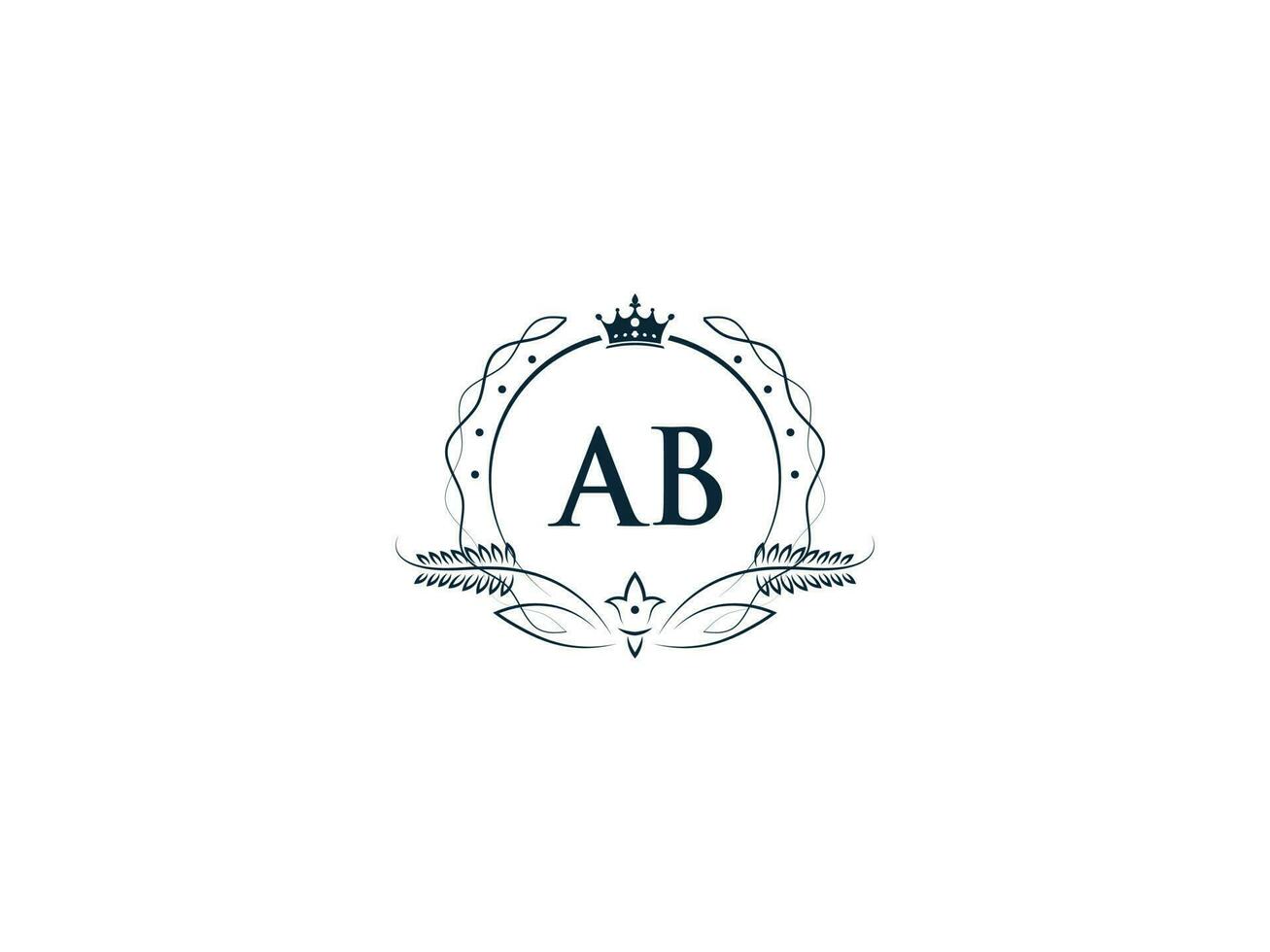 typografisch ab feminin Krone Logo, einzigartig ab ba Kreis Brief Logo Design vektor