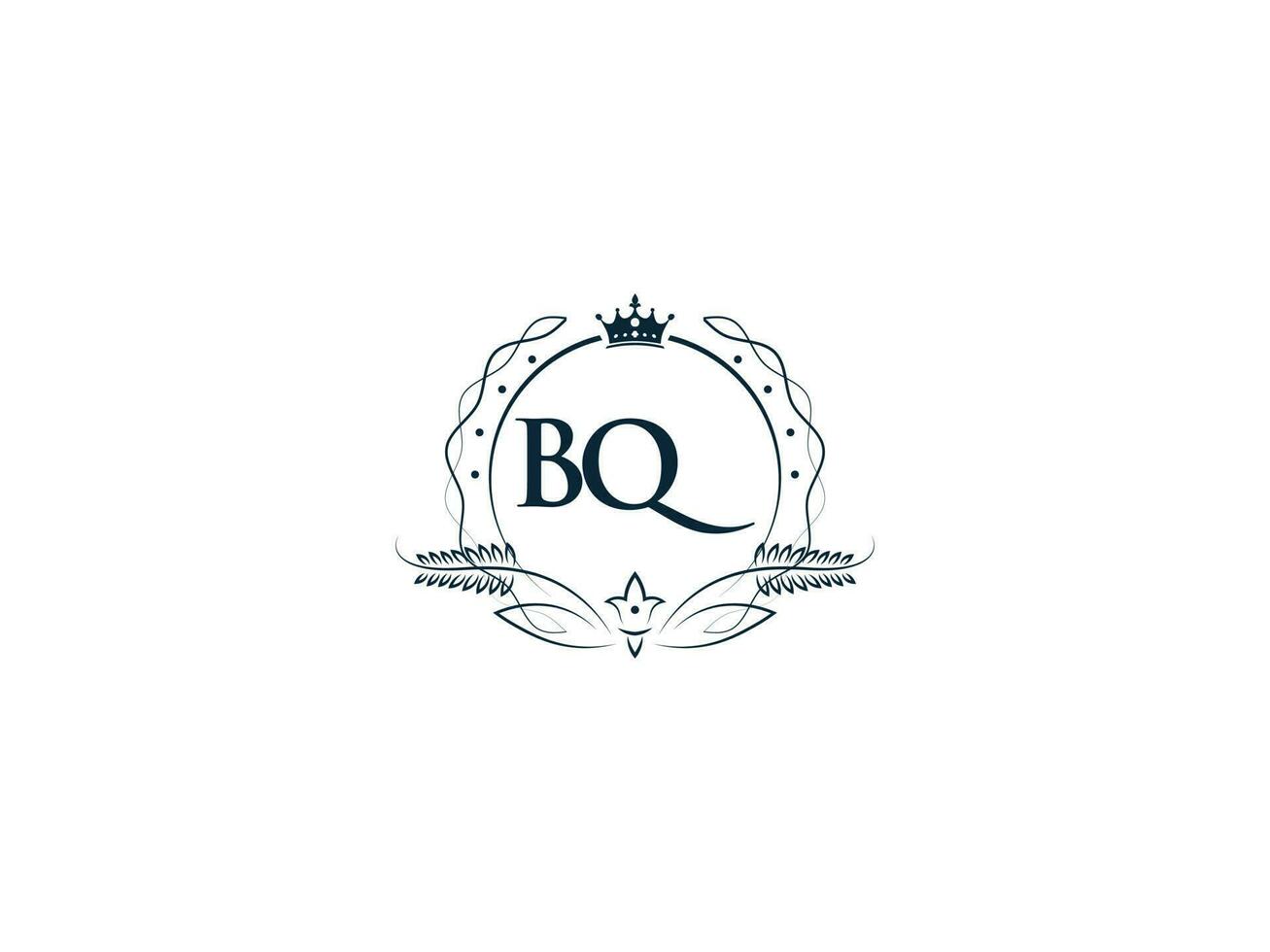 professionell bq lyx företag logotyp, feminin krona bq qb logotyp brev vektor ikon