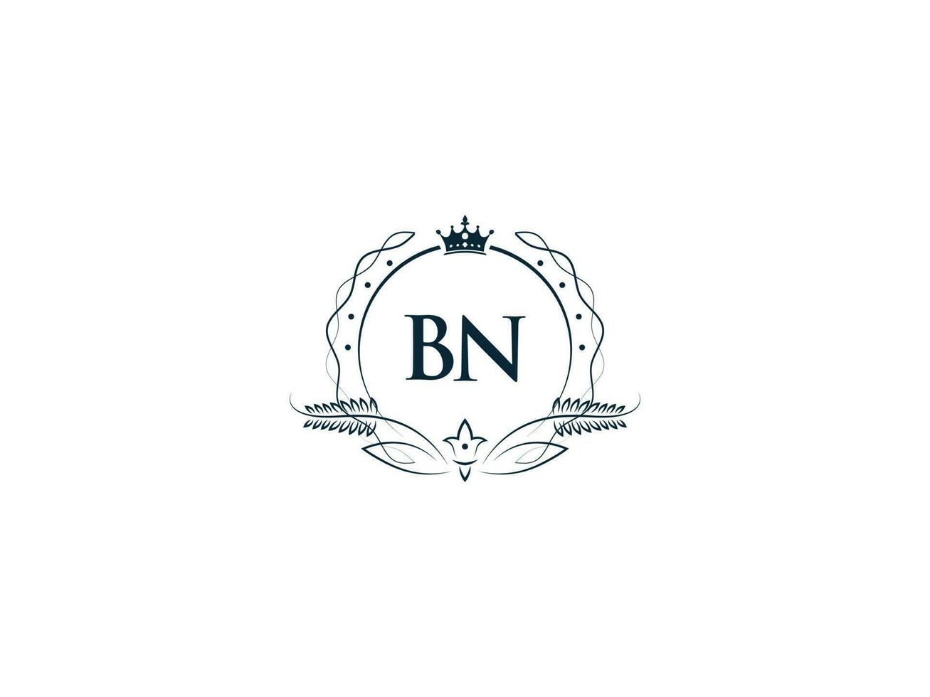 Fachmann bn Luxus Geschäft Logo, feminin Krone bn nb Logo Brief Vektor Symbol