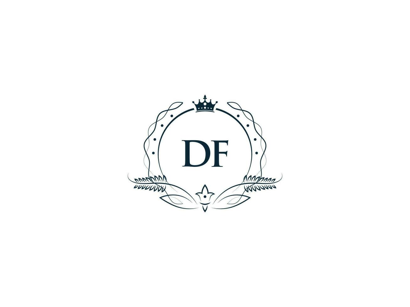 Initiale df feminin Logo, kreativ Luxus Krone df fd Brief Logo Symbol vektor