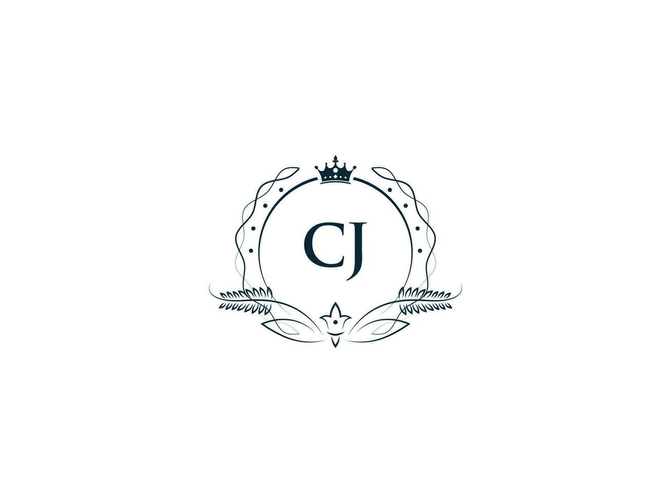 minimal cj Logo Symbol, kreativ feminin Krone cj jc Brief Logo Bild Design vektor