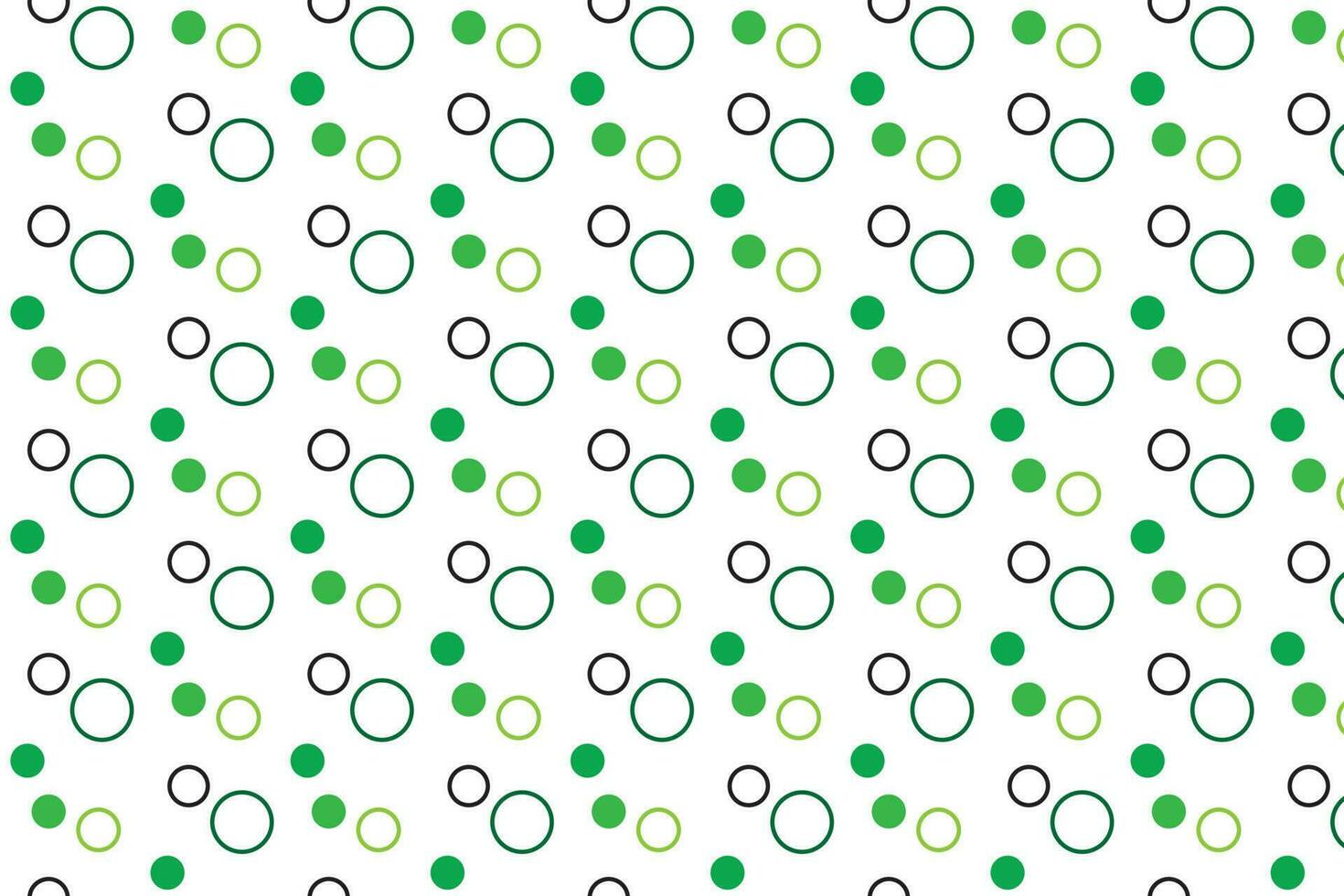 enkel grön cirkel polka punkt mönster på vit bakgrund. vektor