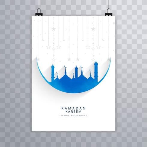 Vacker Eid Mubarak islamisk broschyrbakgrund vektor