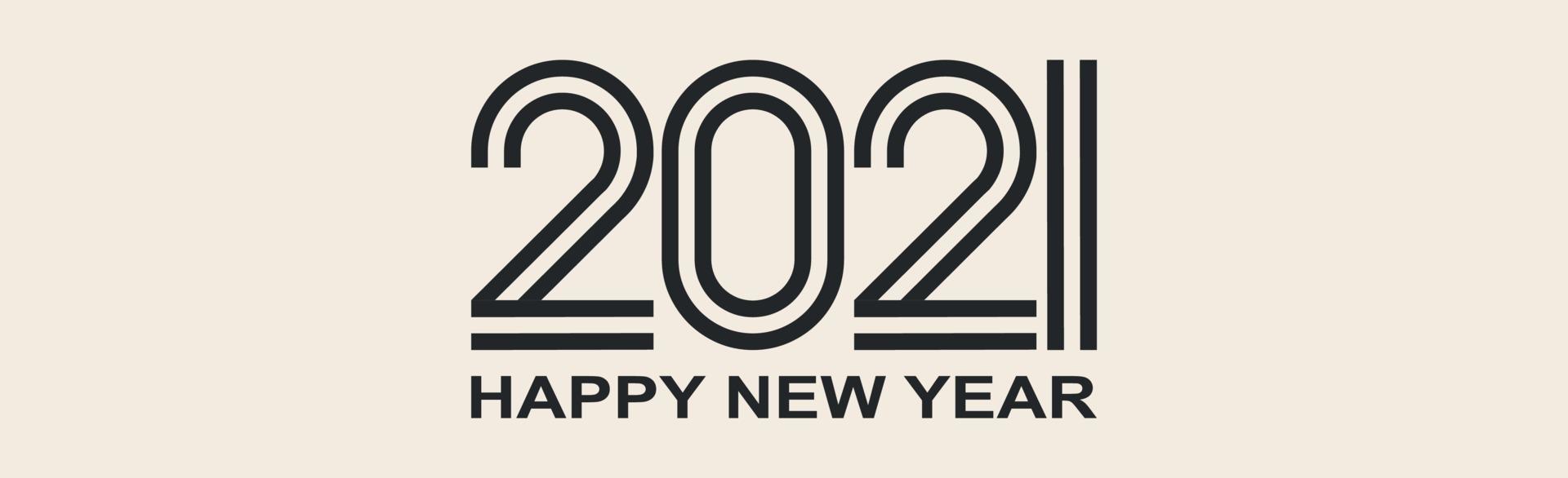 nummer 2021 önskar nytt år på ljus bakgrund vektor