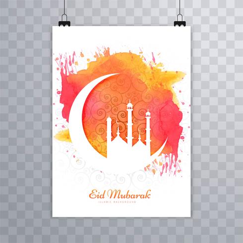 Sammanfattning Eid Mubarak broschyrmall vektor