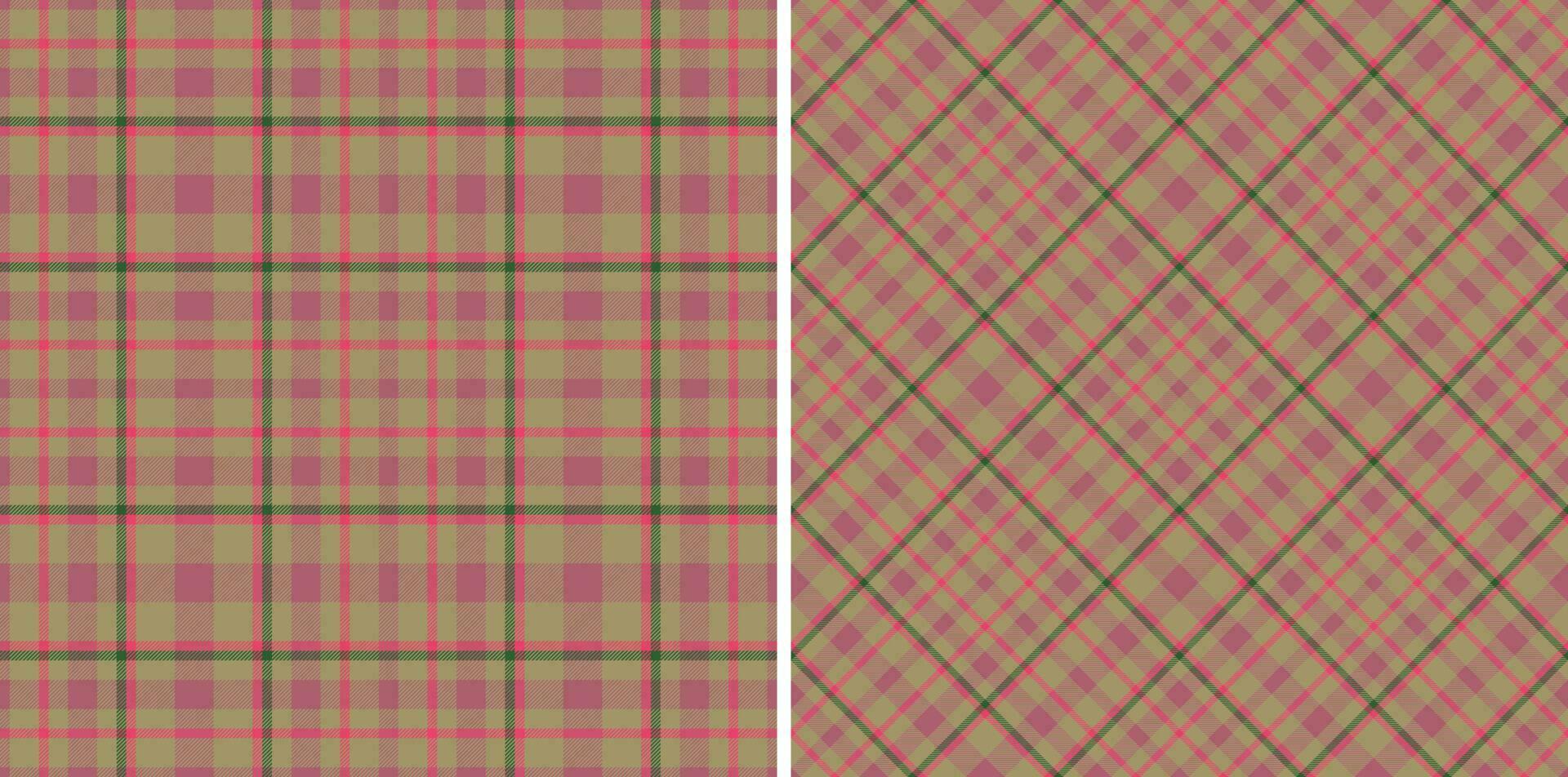 Stoff Hintergrund Textil. prüfen nahtlos Vektor. Tartan Muster Plaid Textur. vektor