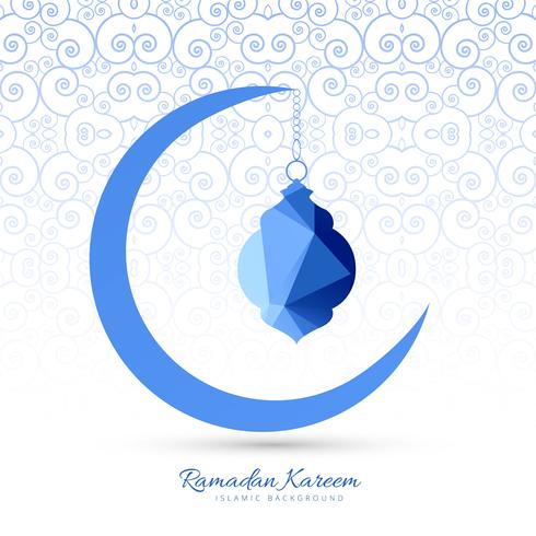 Ramadan Kareem stilvoller kreativer Mondhintergrund vektor