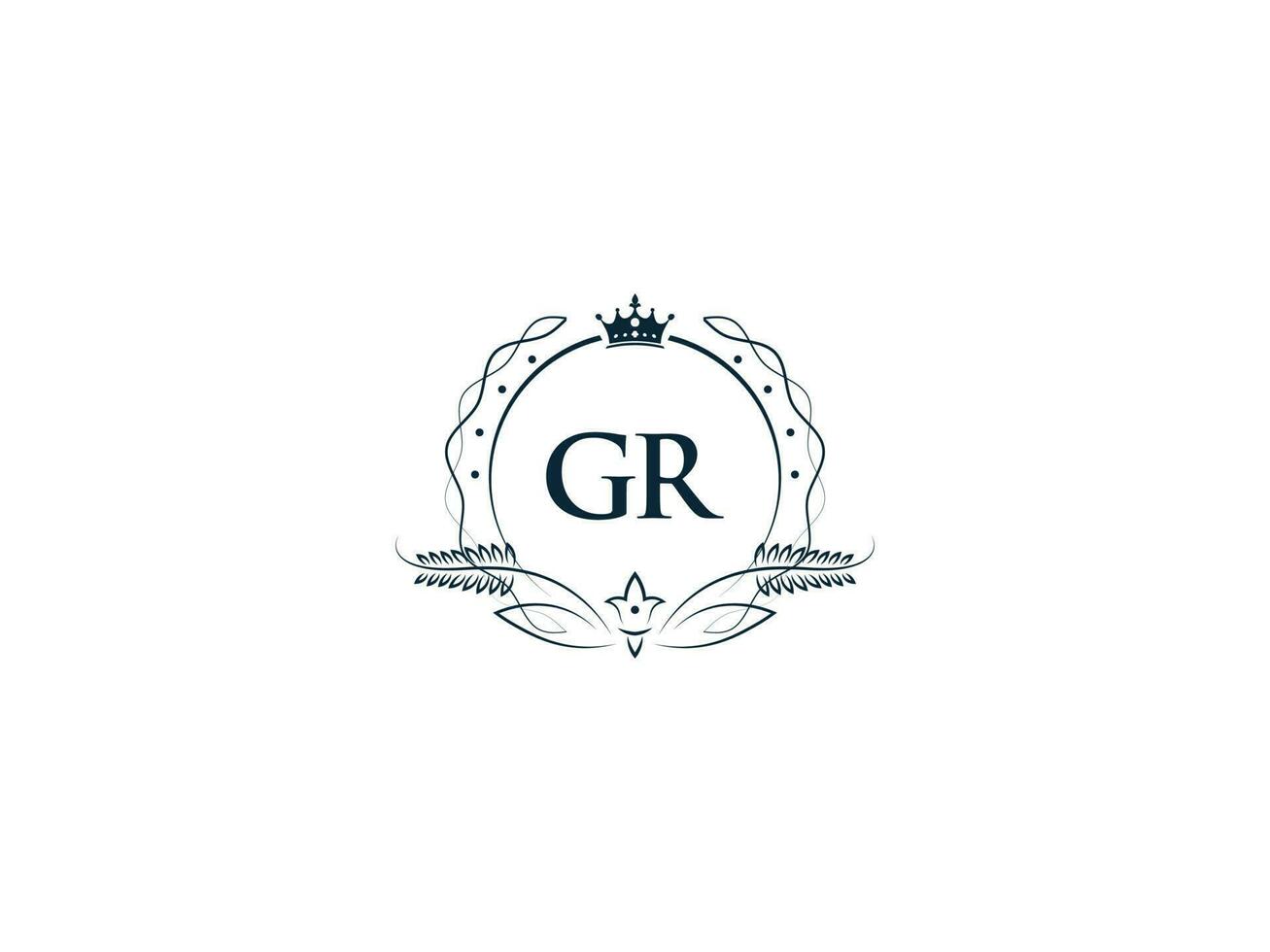 minimal Brief GR Logo Krone Symbol, Prämie Luxus GR rg feminin Brief Logo Symbol vektor