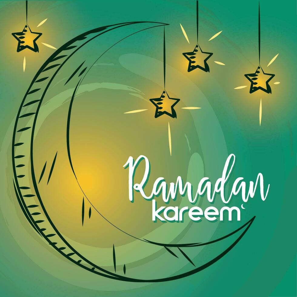isoliert arabisch Mond mit Star Formen farbig Ramadan kareem Vektor Illustration