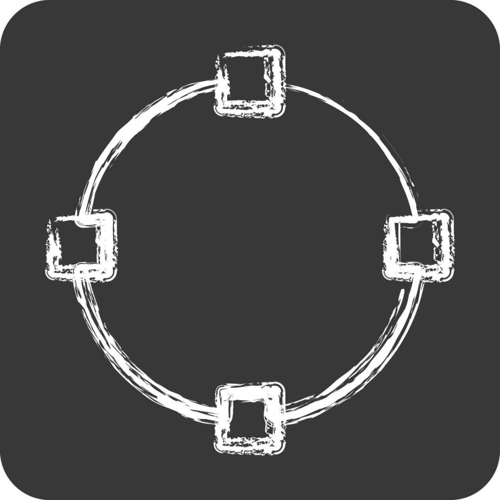Symbol zeichnen Kreis. verbunden zu Grafik Design Werkzeuge Symbol. Kreide Stil. einfach Design editierbar vektor