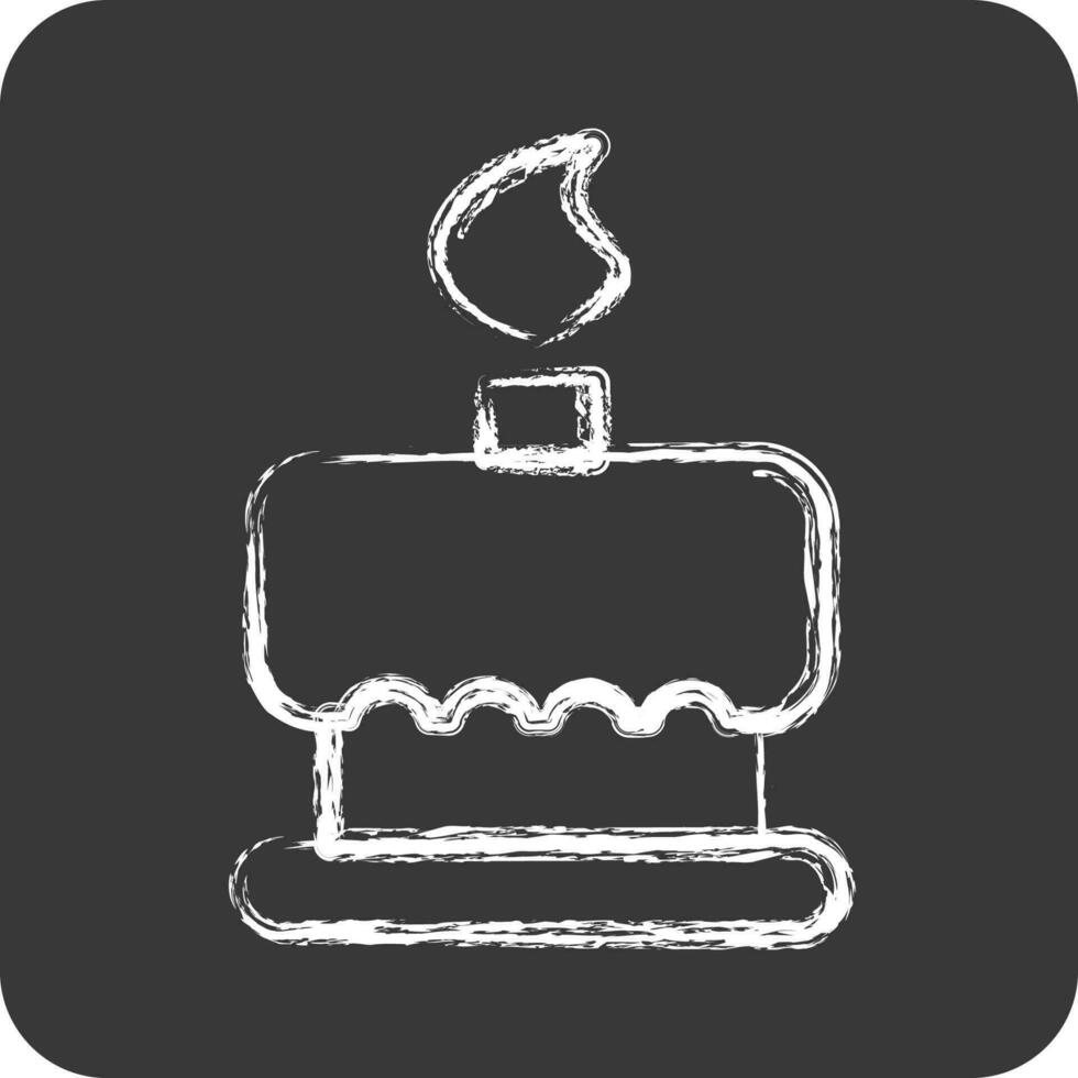 Symbol Geburtstag Kuchen. geeignet zum Bäckerei Symbol. Kreide Stil. einfach Design editierbar. Design Vorlage Vektor