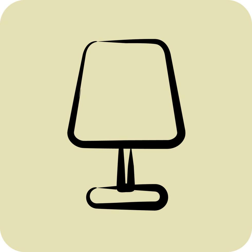 ikon tabell lampa. lämplig för hus symbol. hand dragen stil. enkel design redigerbar. design mall vektor