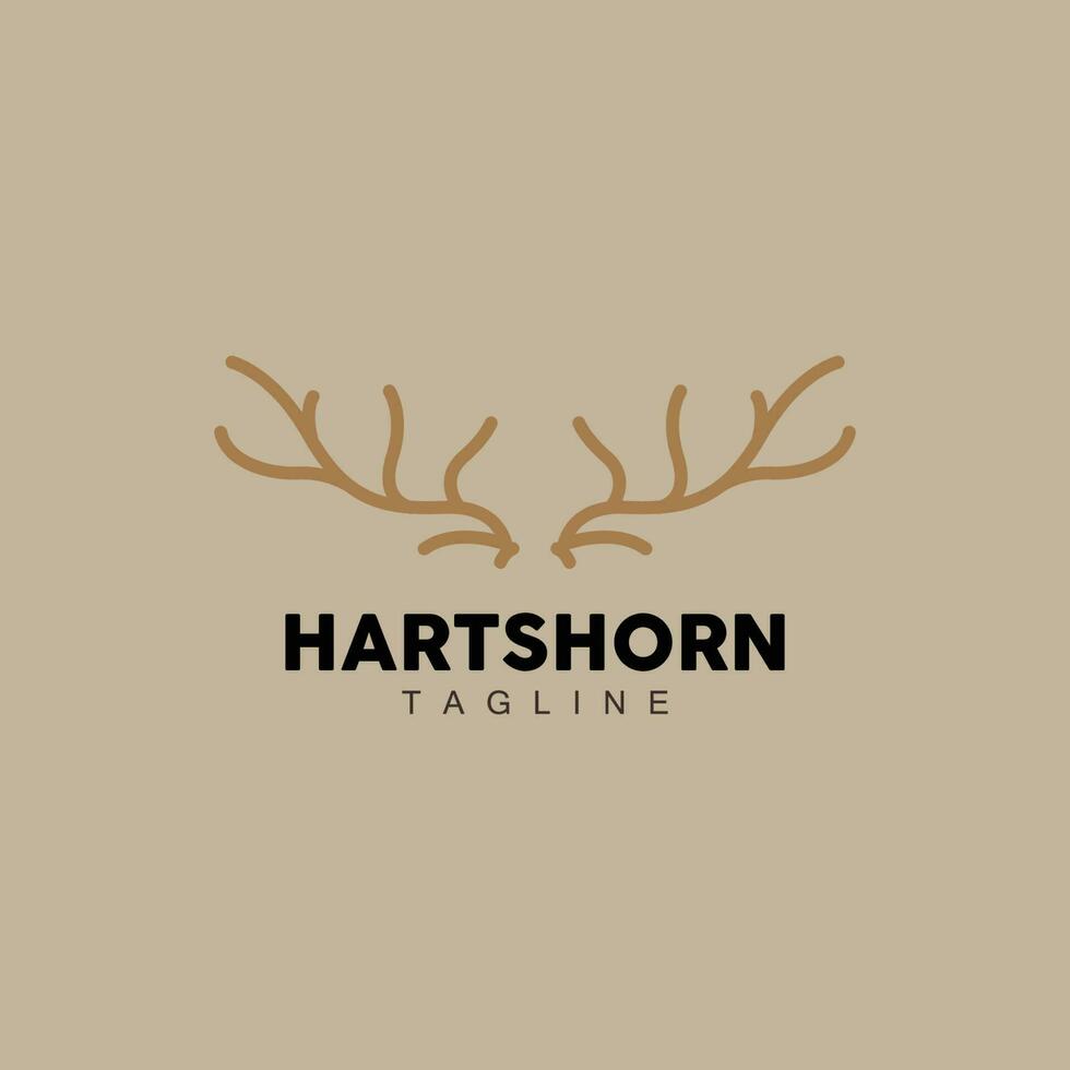 Hirsch Horn Logo, Tier Vektor, minimalistisch einfach Design, Illustration Symbol Symbol vektor