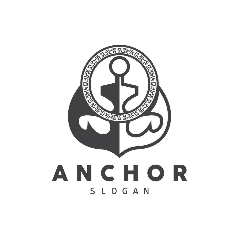 ankare logotyp, hav fartyg vektor, enkel minimalistisk design, ankare ikon, spartansk, hav, symbol mall illustration vektor