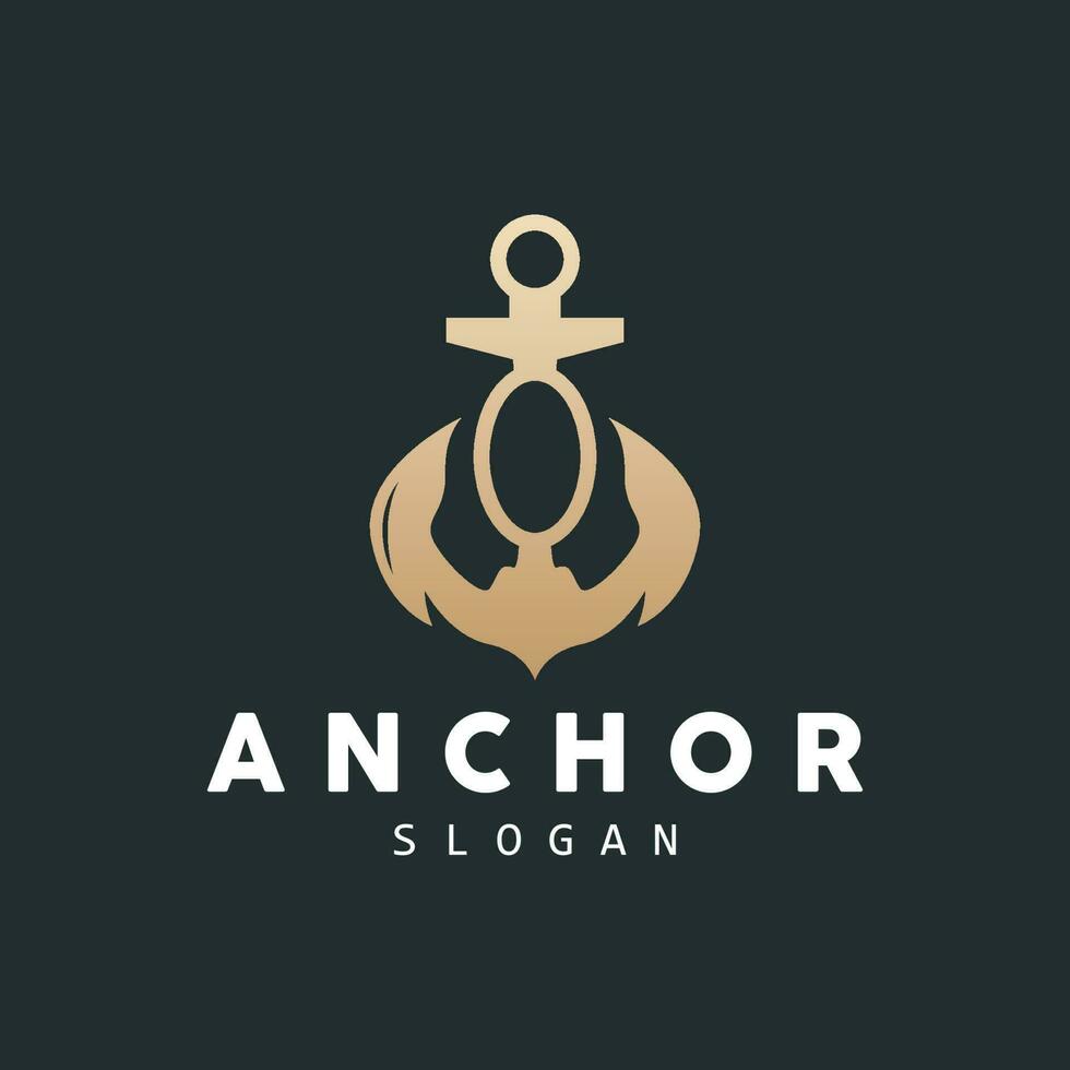 ankare logotyp, hav fartyg vektor, enkel minimalistisk design, ankare ikon, spartansk, hav, symbol mall illustration vektor