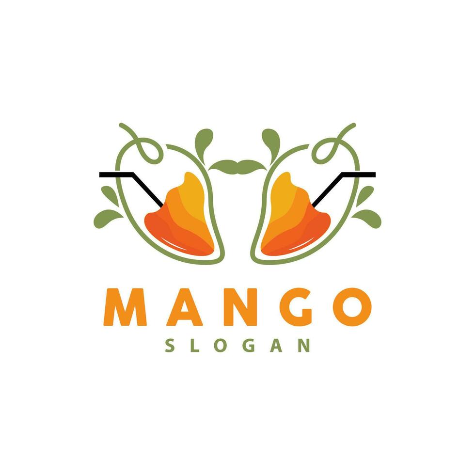 Mango Logo, Obst Design einfach minimalistisch Stil, Obst Saft Vektor, Symbol Symbol Illustration vektor