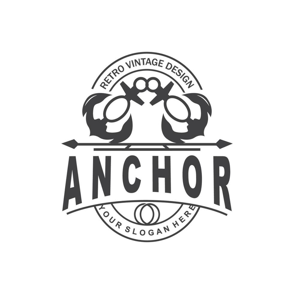 Anker Logo, Ozean Schiff Vektor, einfach minimalistisch Design, Anker Symbol, spartanisch, Ozean, Symbol Vorlage Illustration vektor