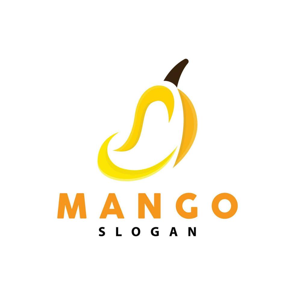 Mango Logo, Obst Design einfach minimalistisch Stil, Obst Saft Vektor, Symbol Symbol Illustration vektor