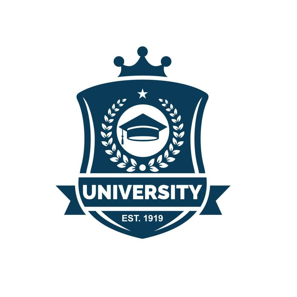 Universität Logo Design Vektor Illustration