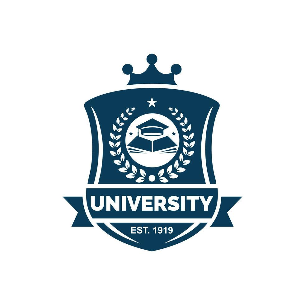 Universität Logo Design Vektor Illustration