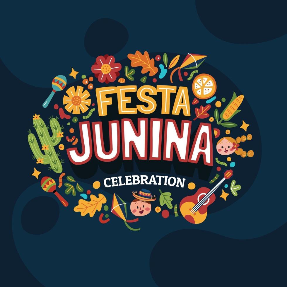 färgrik festa junina firande bakgrund vektor