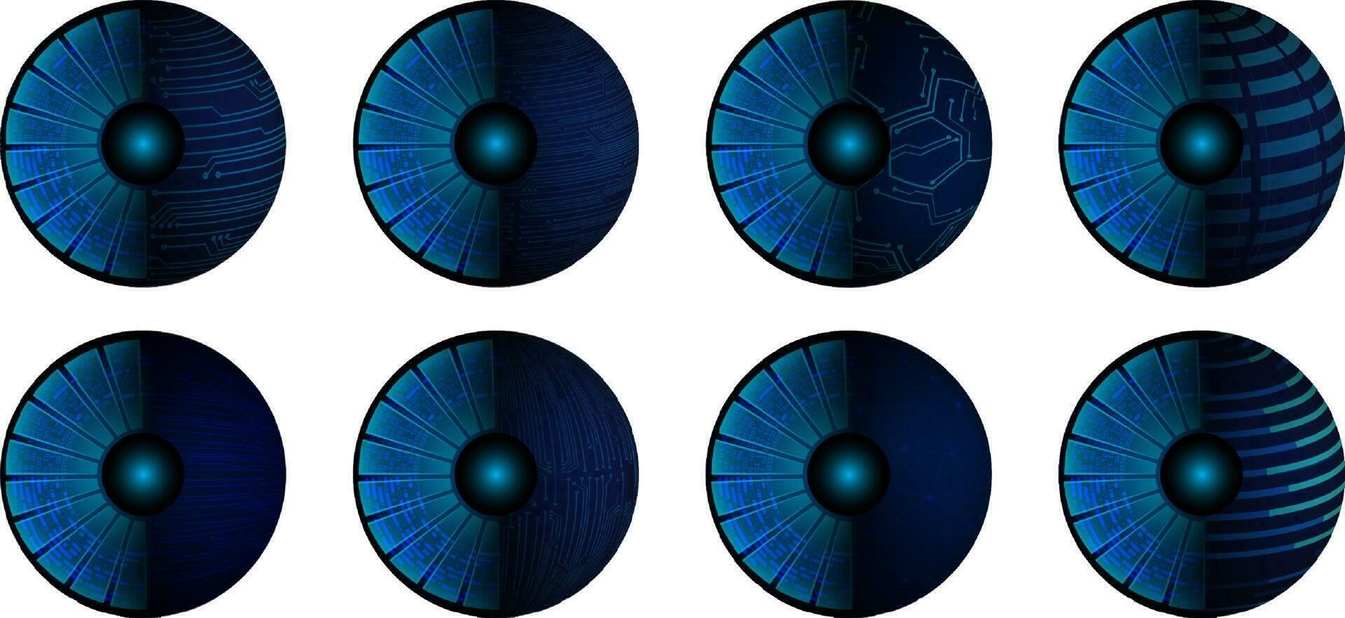 modern Internet-Sicherheit Technologie Symbol Pack mit Augen vektor