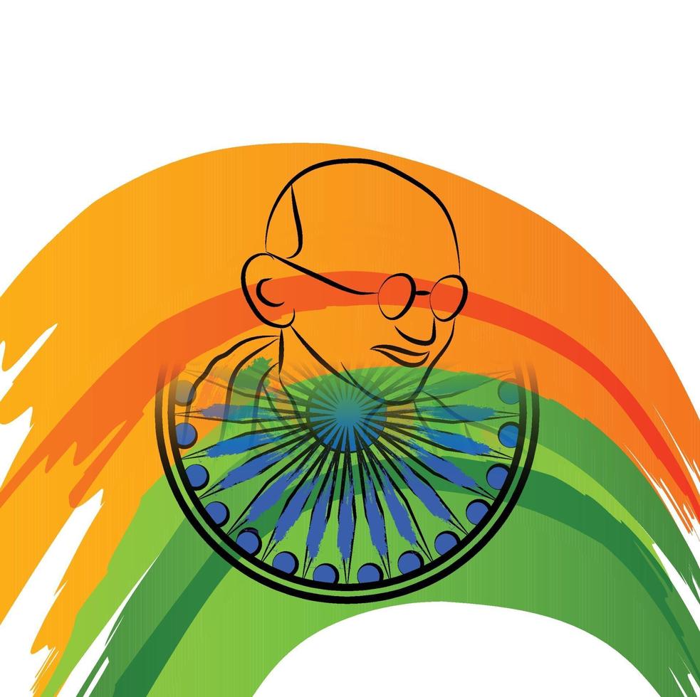 Vektor-Illustration eines Hintergrunds für 2. Oktober Gandhi Jayanti Feier. vektor