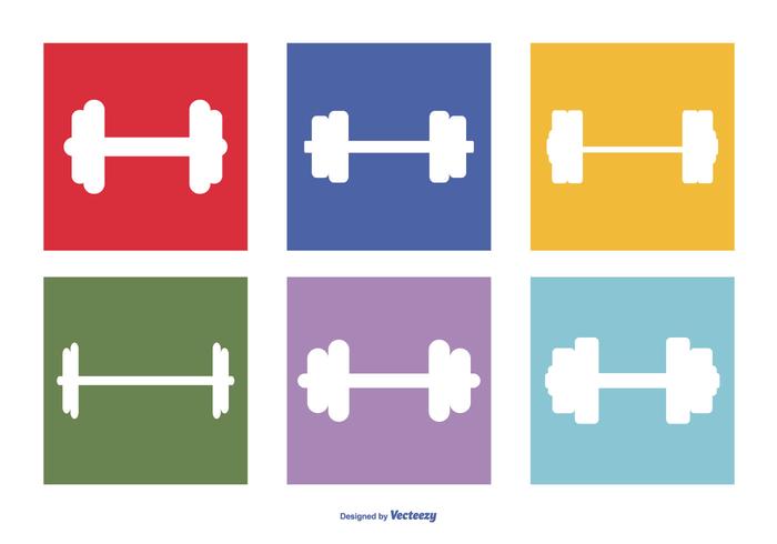 Dumbell Icon Sammlung vektor