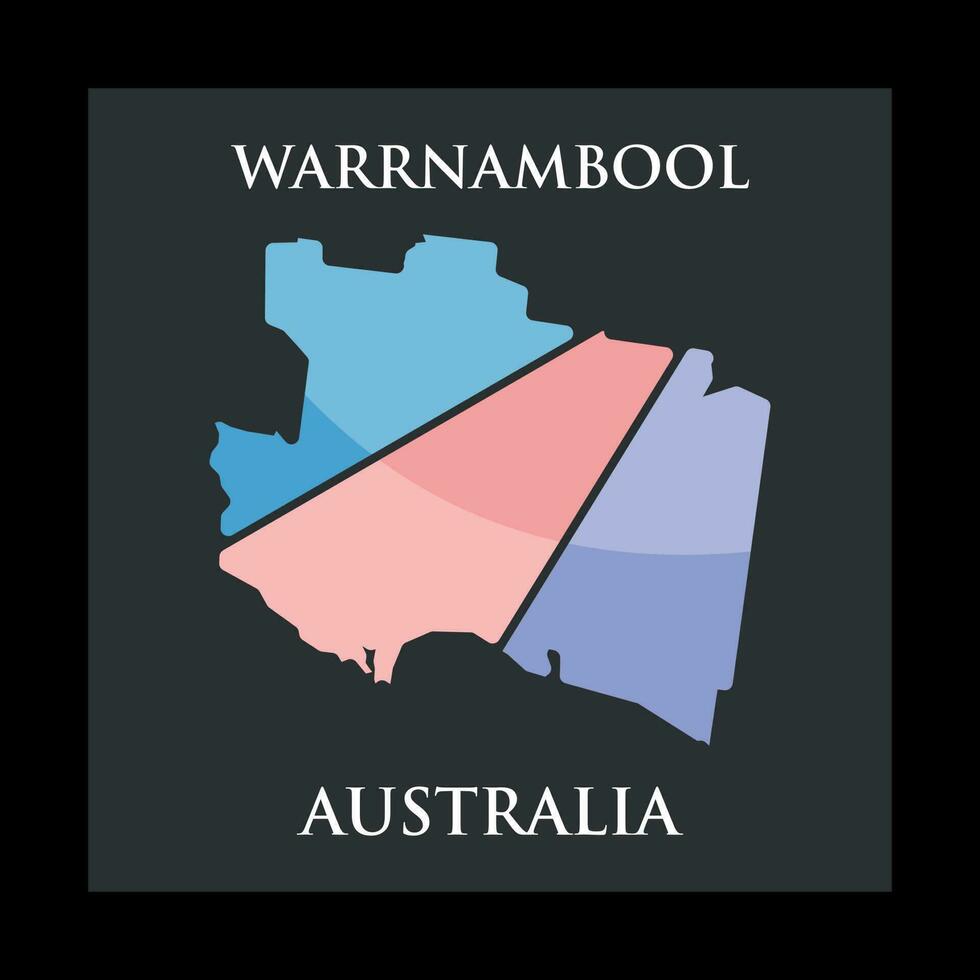 Karte von warrnambool Stadt einfach Logo vektor