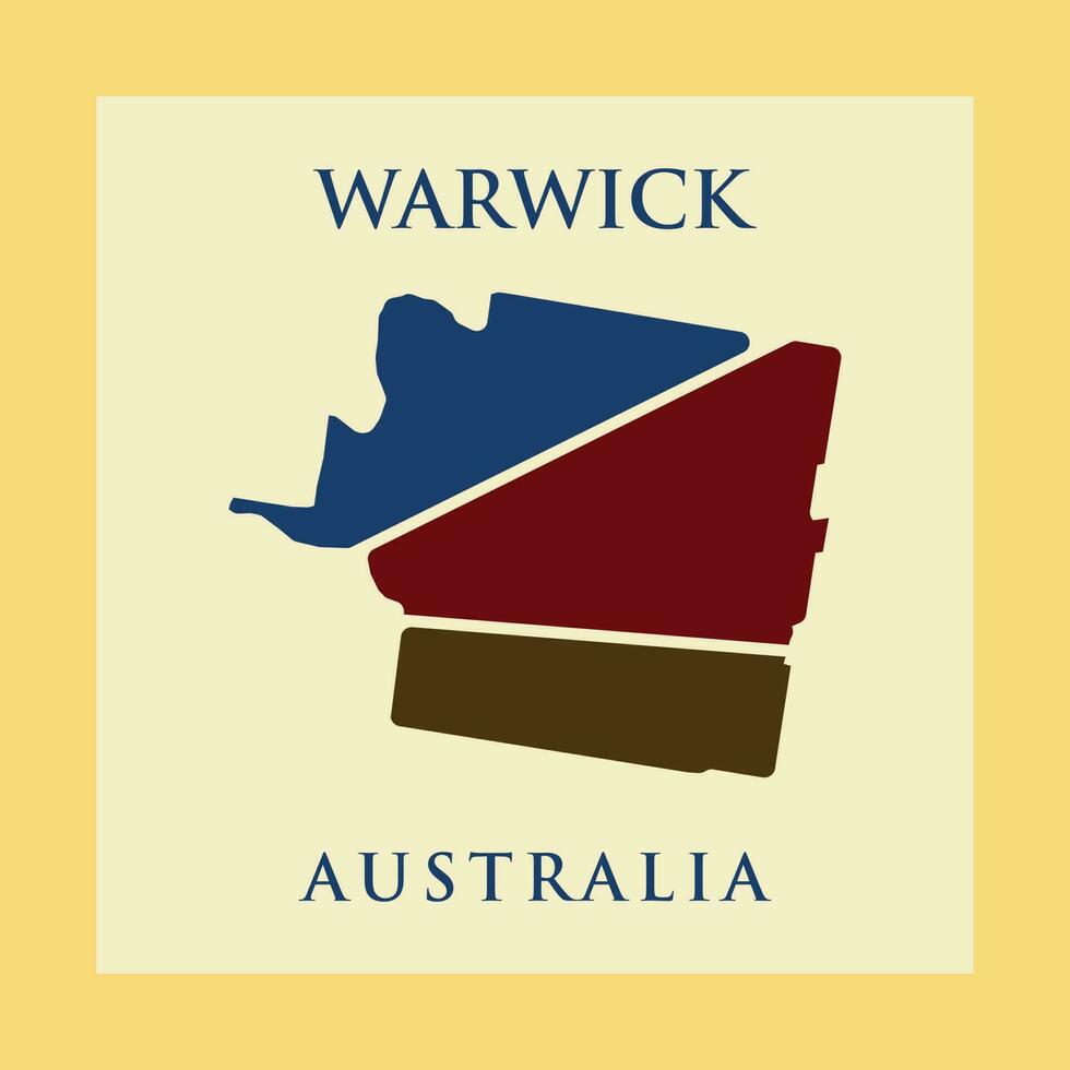 warwick stad Karta geometrisk fyrkant kreativ logotyp vektor