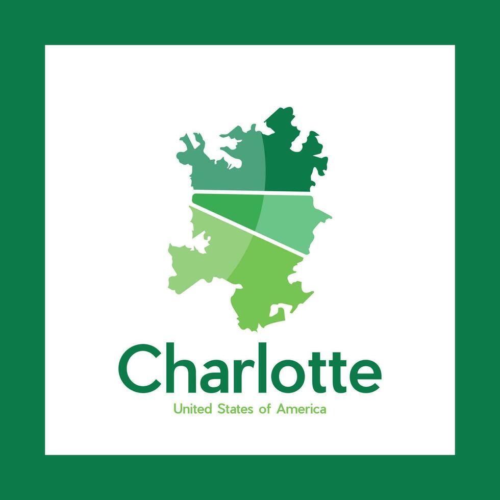Charlotte Stadt Karte geometrisch kreativ Logo vektor