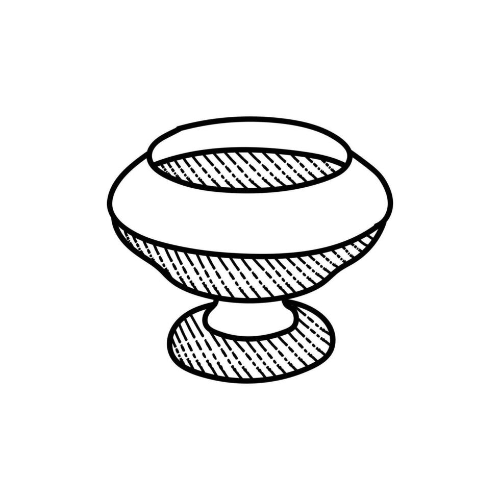 Zucker Schüssel Keramik Linie Kunst modern kreativ Logo vektor