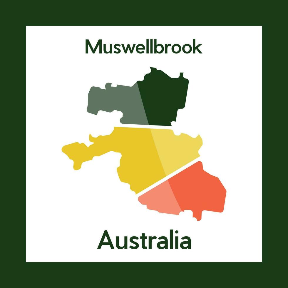 Karta av muswellbrook stad modern kreativ logotyp vektor