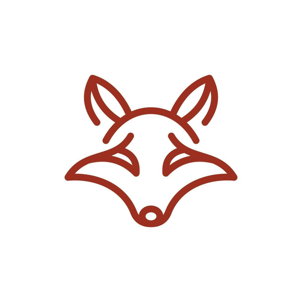 Fuchs Gesicht Tier Linie einfach Logo vektor