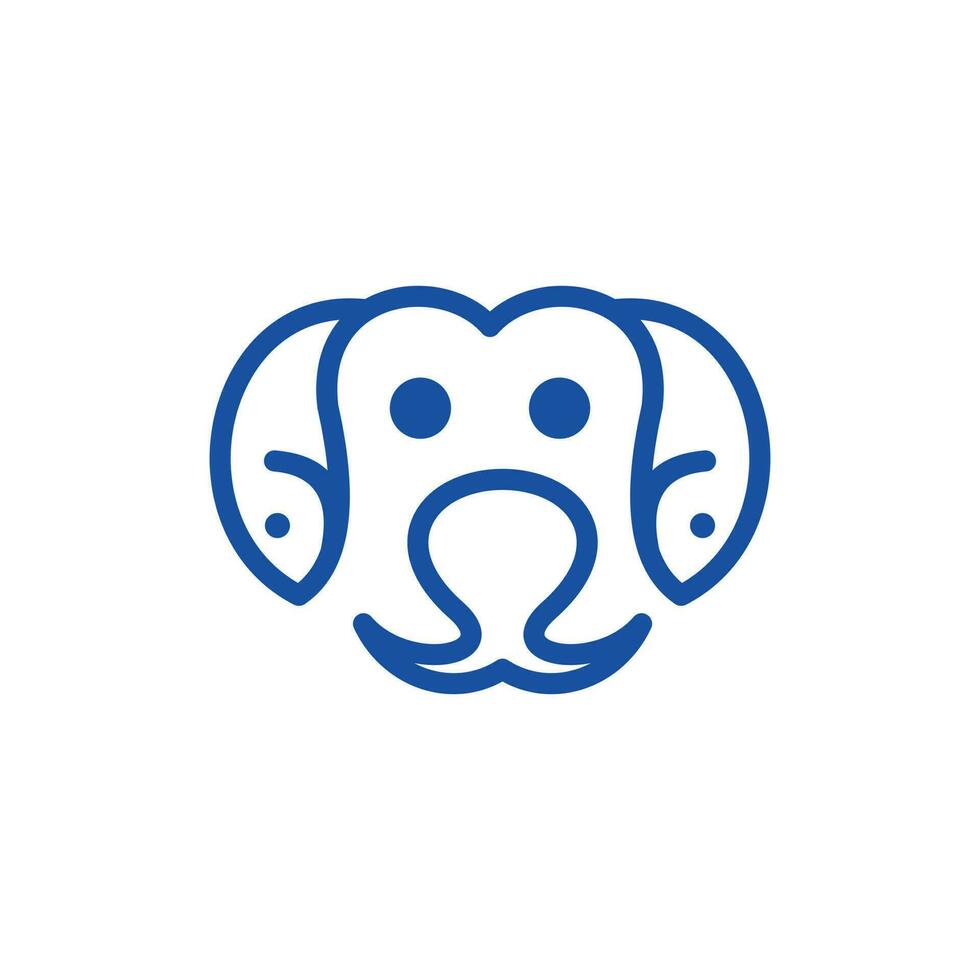 djur- hund huvud fisk linje kreativ logotyp vektor
