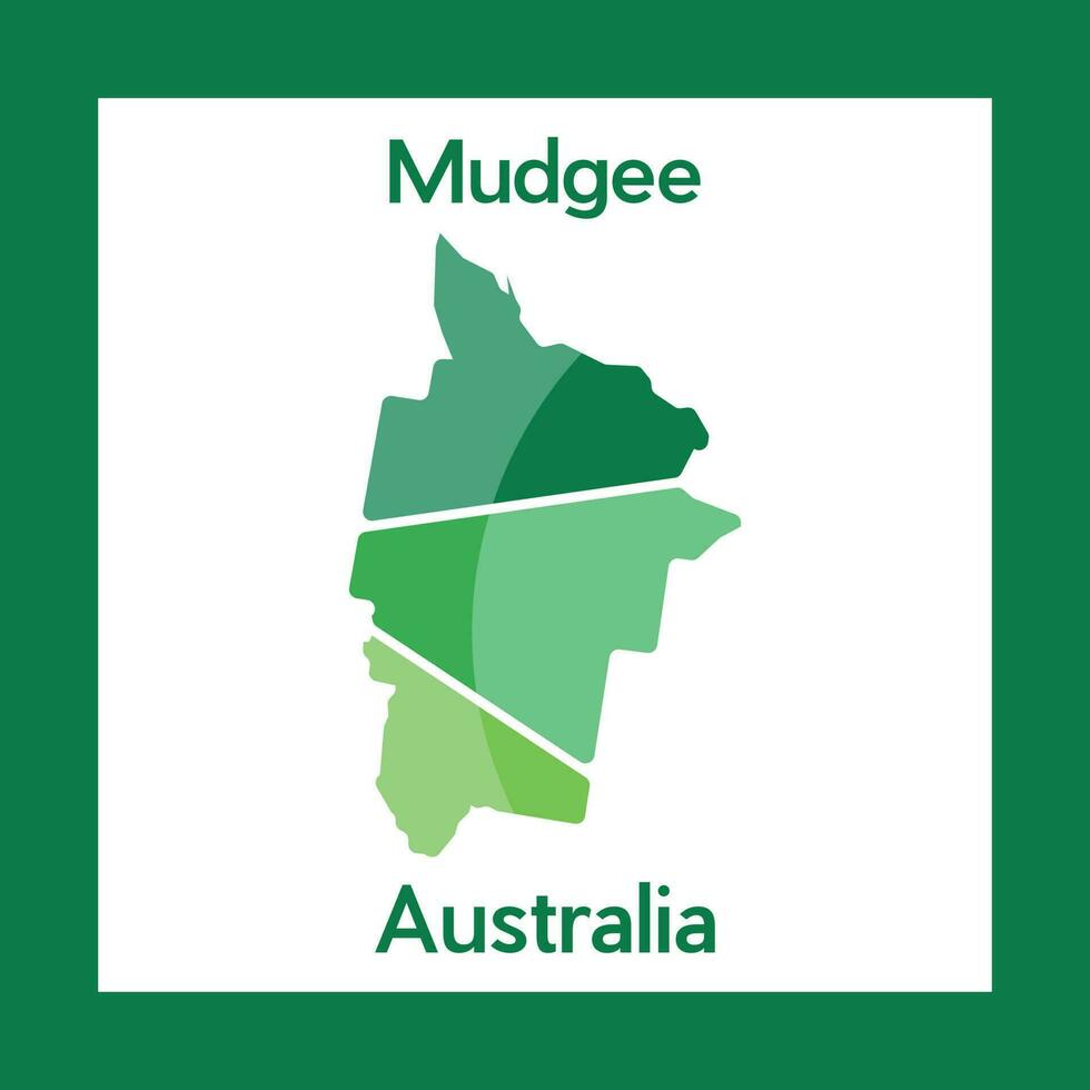Mudgee Stadt Karte modern kreativ Logo vektor