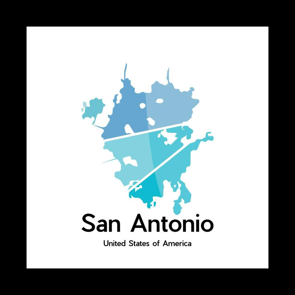 Karta av san antonio stad geometrisk kreativ logotyp vektor