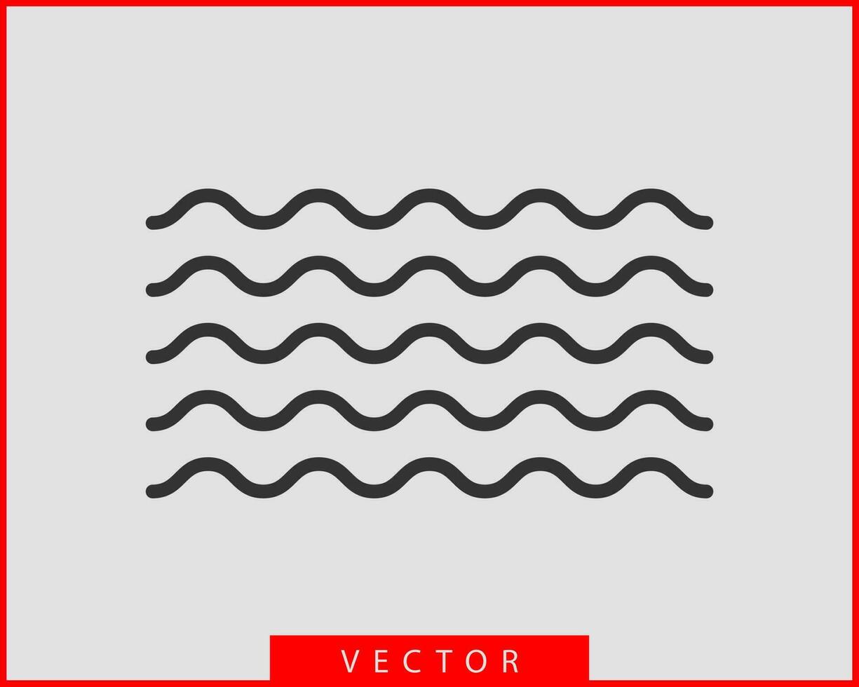 Wellen-Vektor-Design. Symbol für Wasserwelle. wellenlinien isoliert. vektor